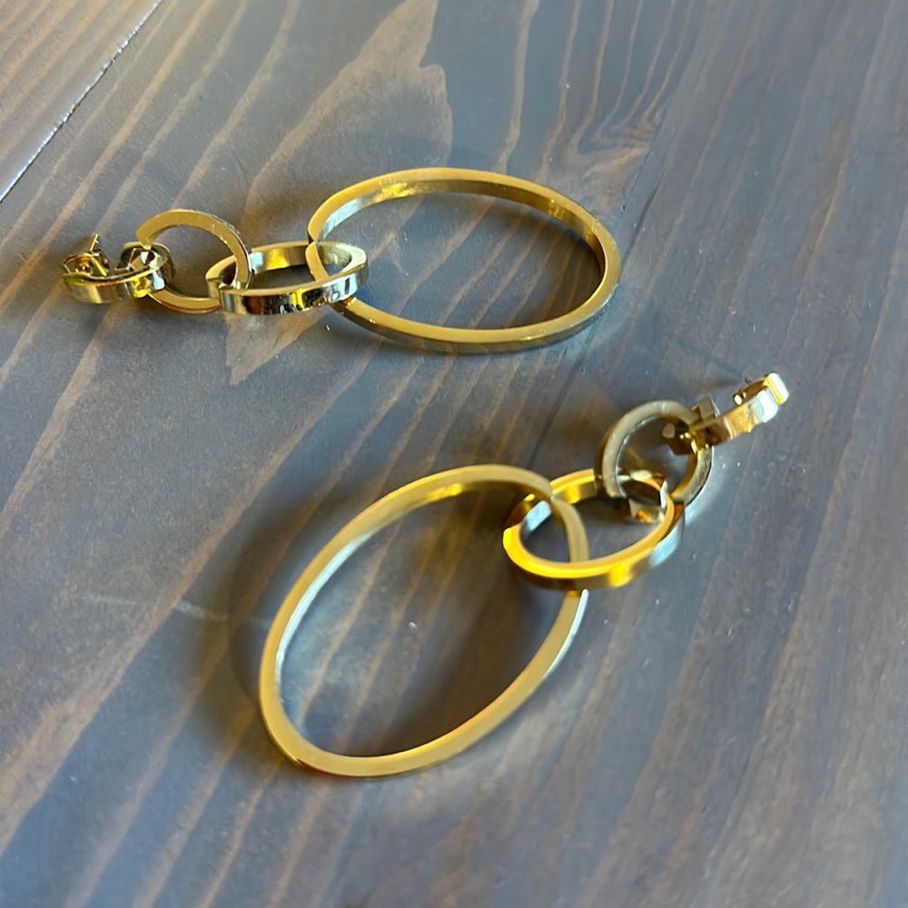 Lightweight gold finish earrings